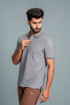 Men Expert Polo Tshirt with Pocket Heather Grey EP36