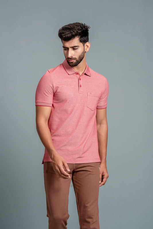 Men Expert Polo Tshirt with Pocket Red EP4
