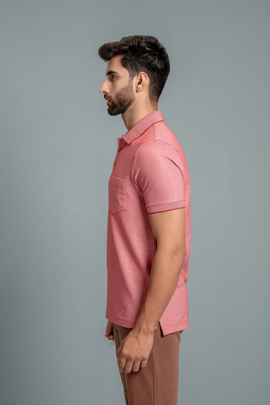 Men Expert Polo Tshirt with Pocket Red EP4