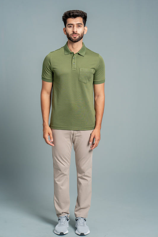 Men Expert Polo Tshirt with Pocket Green EP38