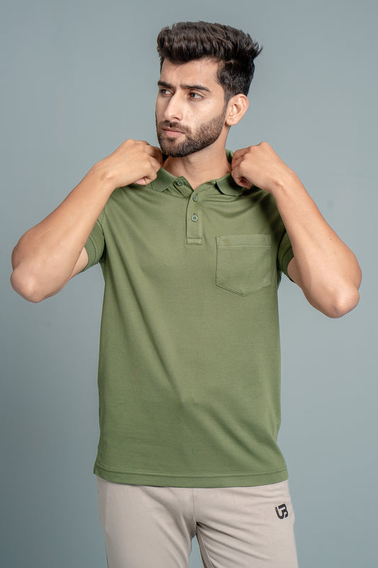 Men Expert Polo Tshirt with Pocket Green EP38