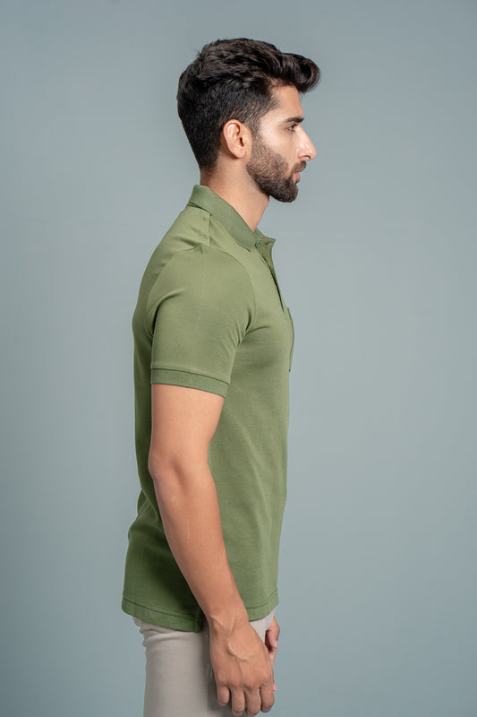Men Expert Polo Tshirt with Pocket Green EP38