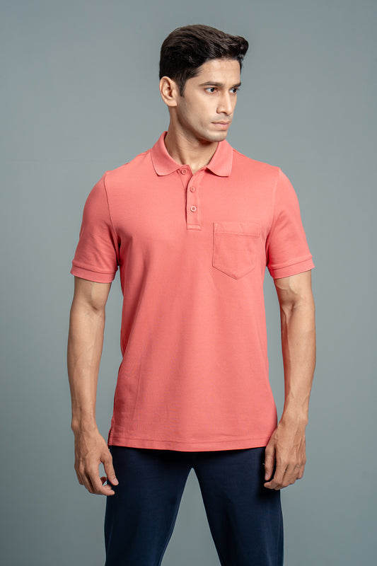 Men Expert Polo Tshirt with Pocket Red EP21