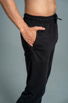 Men Combed Cotton Rich Agile Track Pant with Zipper Pockets Black AGT3