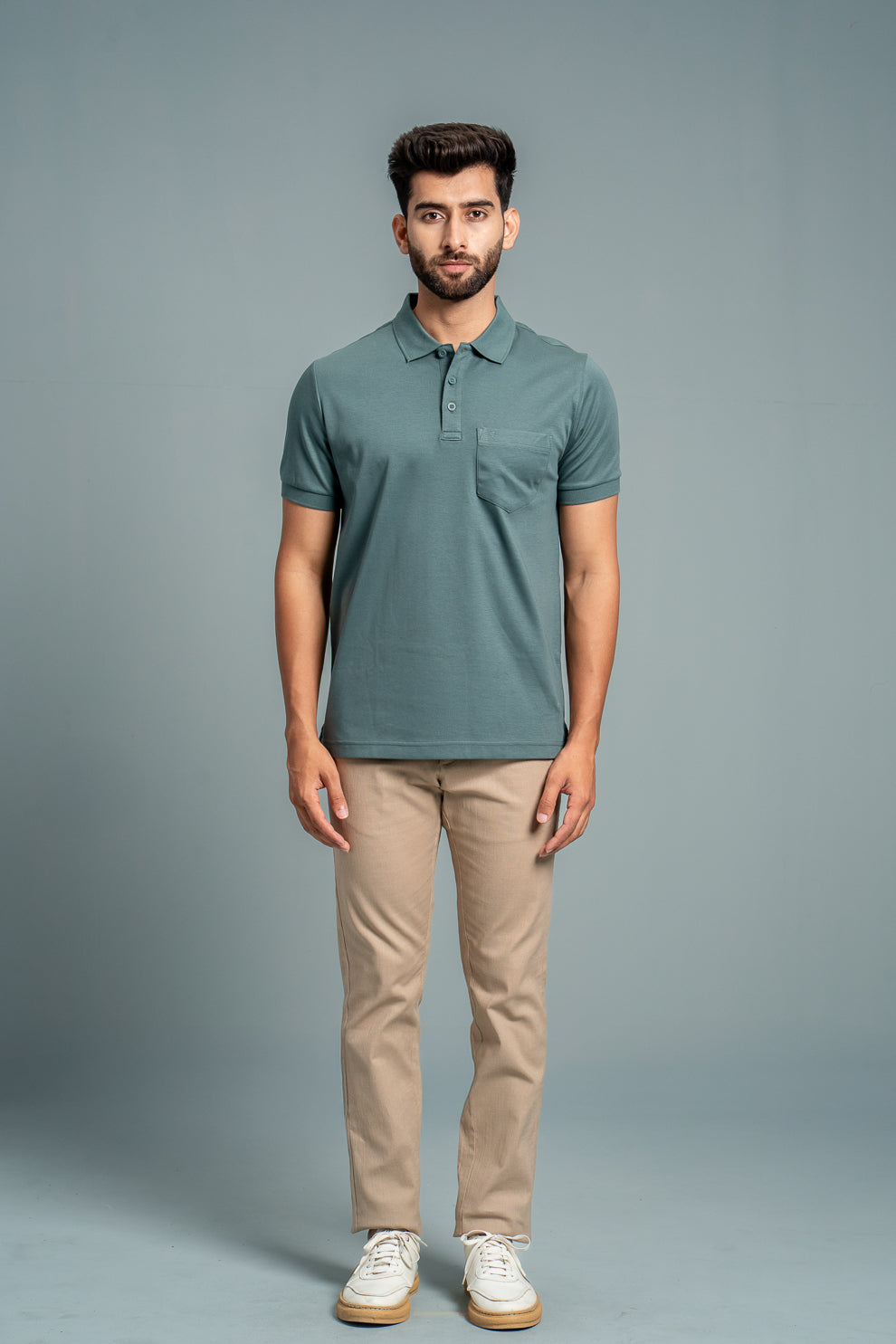 Men Extra Long Staple Cotton Smart Fit Apex Polo T-Shirt Giola Green AX2
