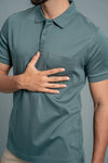 Men Extra Long Staple Cotton Smart Fit Apex Polo T-Shirt Giola Green AX2