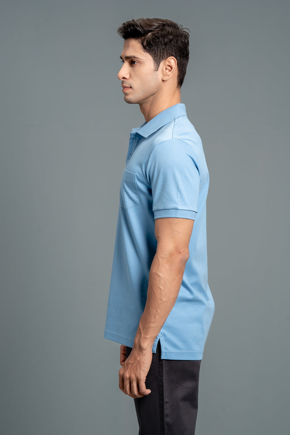 Extra Long Staple Length Cotton Polo Blue