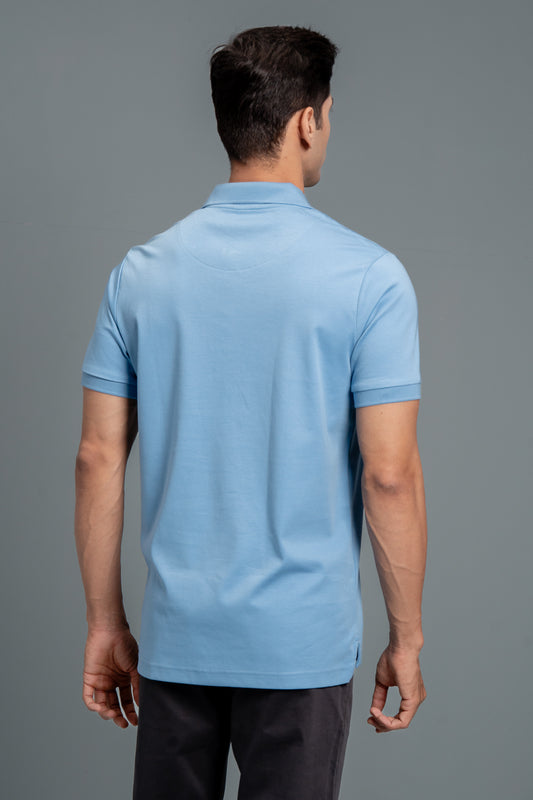 Extra Long Staple Length Cotton Polo Blue