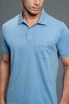 Extra Long Staple Length Cotton Polo Blue