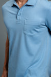 Extra Long Staple Length Cotton Polo Blue