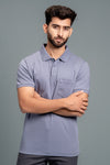 Men Extra Long Staple Cotton Smart Fit Apex Polo T-Shirt Amethyst Grey AX10