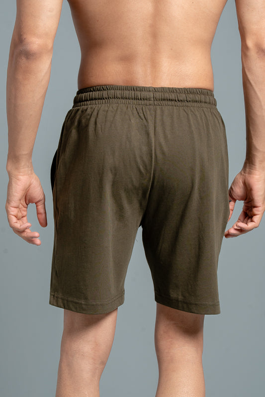 Men Combed Cotton Rich Agile Shorts Olive AGS7