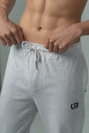 Men Combed Cotton Rich Agile Track Pant with Zipper Pockets Grey Melange AGT1
