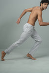 Men Combed Cotton Rich Agile Track Pant with Zipper Pockets Grey Melange AGT1