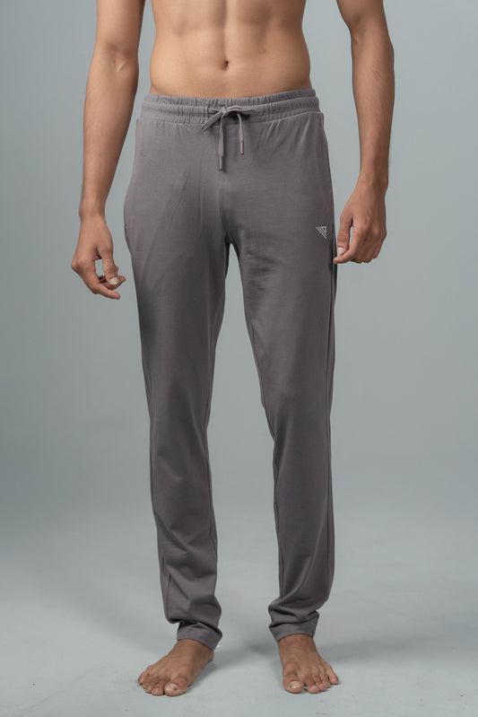 Combed Cotton Side Sew Panel Smart Fit Zipper Pocket Track Pant Dark Grey ETK5
