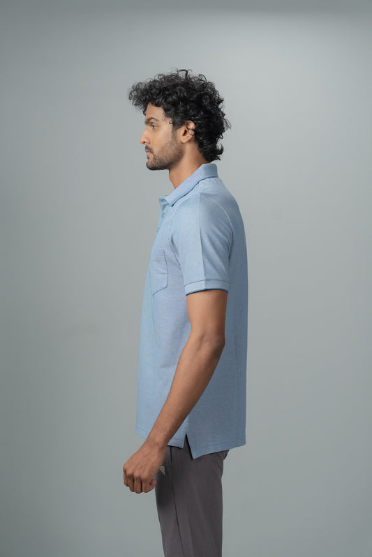 Men Expert Polo Tshirt with Pocket Denim Blue EP27