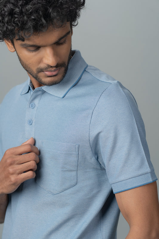 Men Expert Polo Tshirt with Pocket Denim Blue EP27