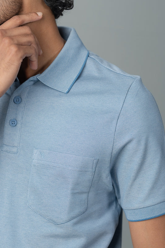 Men Expert Polo Tshirt with Pocket Denim Blue EP27