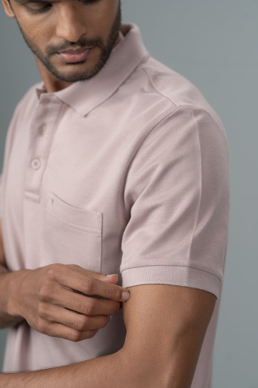 Men Expert Polo Tshirt with Pocket Silver Berry EP24