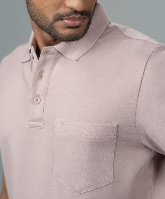 Men Expert Polo Tshirt with Pocket Silver Berry EP24