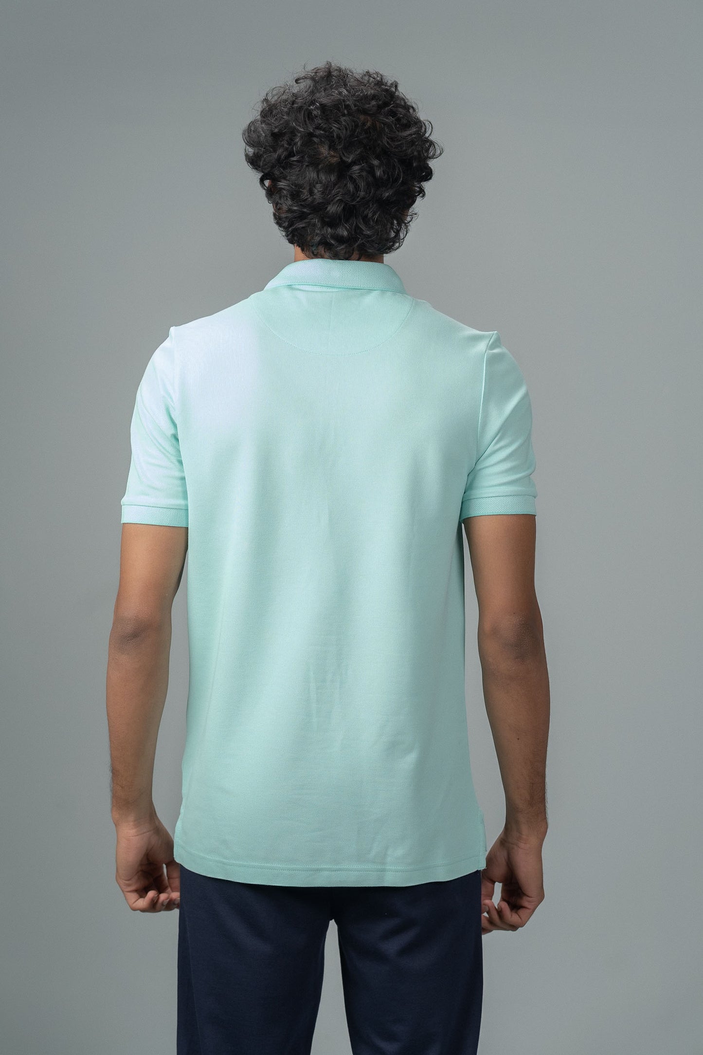 Men's Cotton Rich Pique Polo Aqua Marine Blue