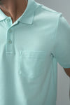 Men Expert Polo Tshirt with Pocket Aqua Marine Blue EP32