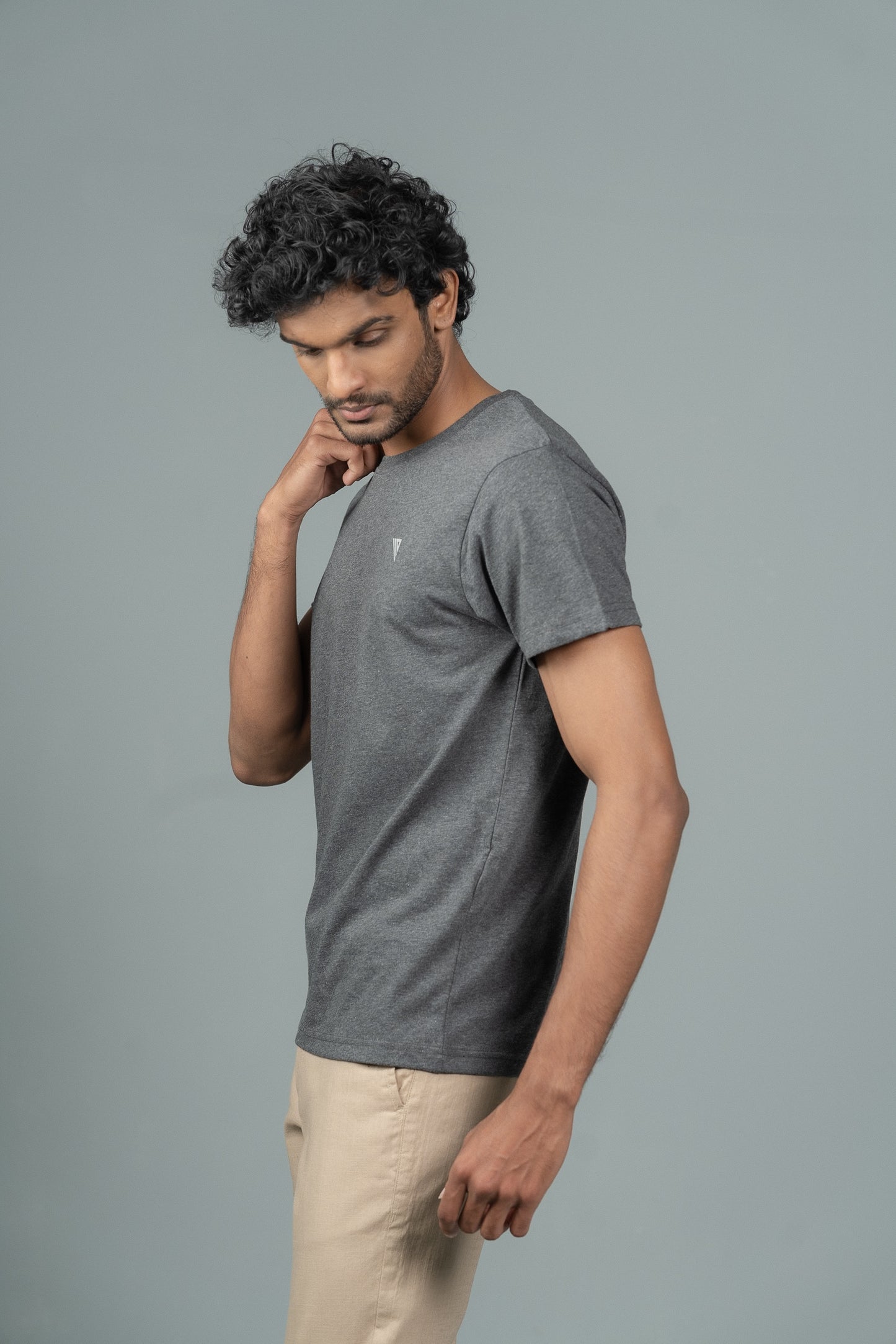 Men 100% Cotton Smart Fit Expert Tee Charcoal ET28