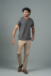 Men 100% Cotton Smart Fit Expert Tee Charcoal ET28