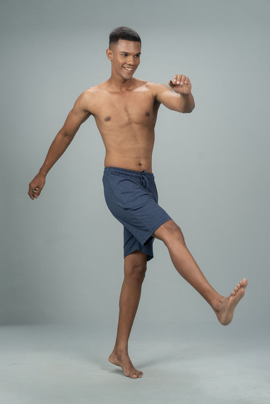 Men Combed Cotton Rich Expert Shorts Denim Blue ES10