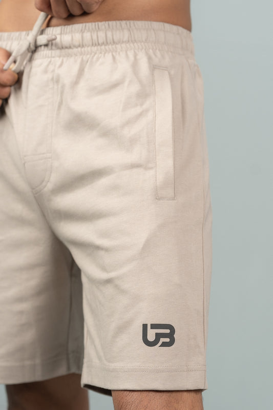 Men Combed Cotton Rich Agile Shorts Beige AGS6