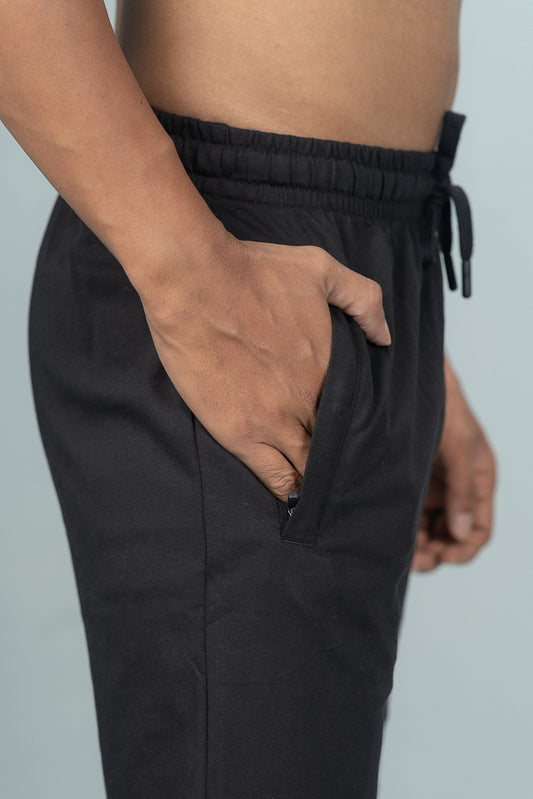 Men Combed Cotton Rich Agile Shorts Black AGS3