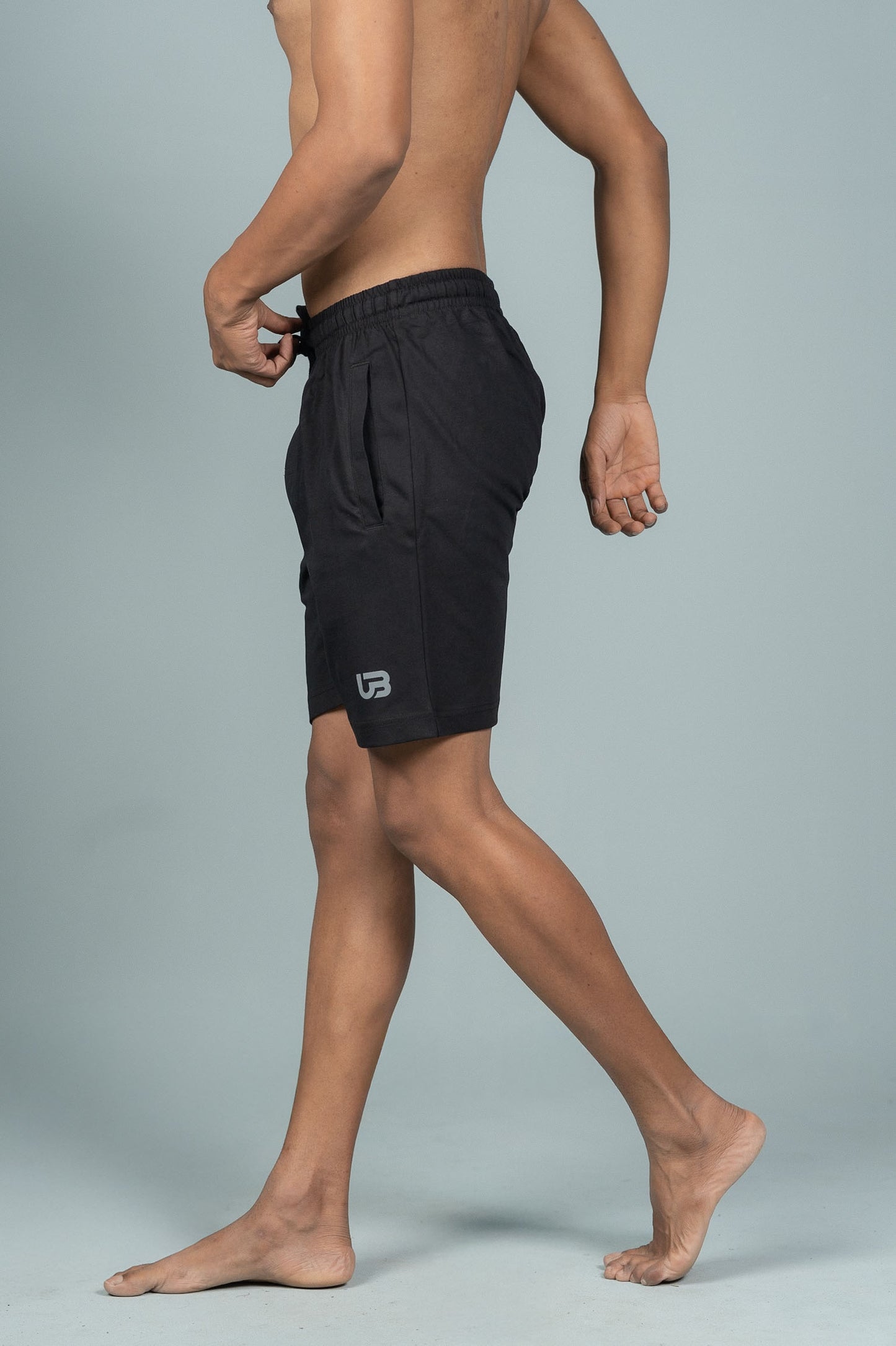 Men Combed Cotton Rich Agile Shorts Black AGS3