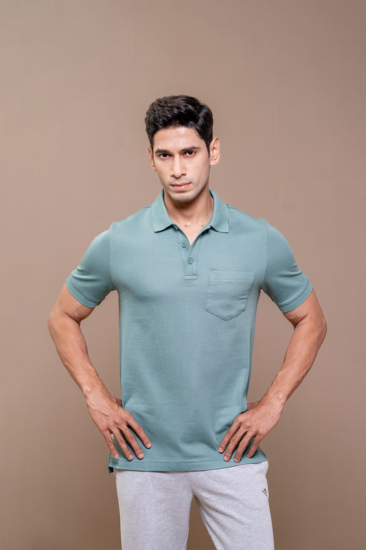 Men Expert Polo Tshirt with Pocket Turq Blue EP25