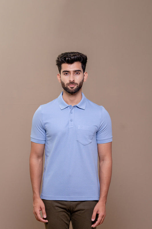 Men Expert Polo Tshirt with Pocket Blue EP34
