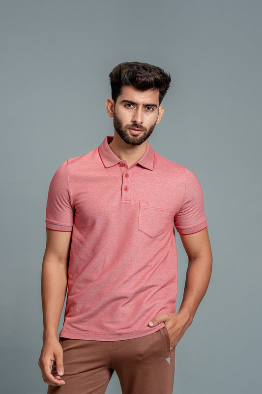 Men Expert Polo Tshirt with Pocket Red EP4