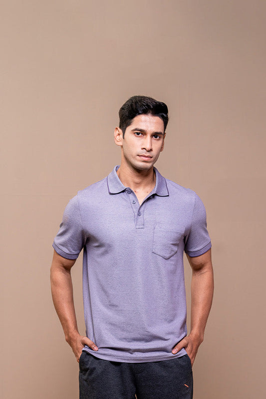 Men Expert Polo Tshirt with Pocket Violet EP42