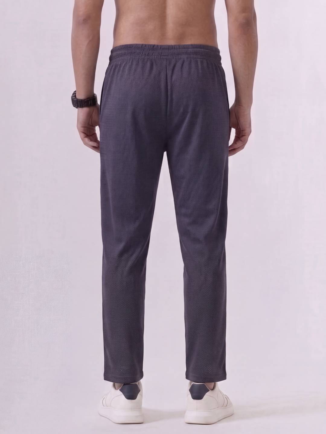 Cotton Rich Regular Fit Navy Popcorn Track Pant