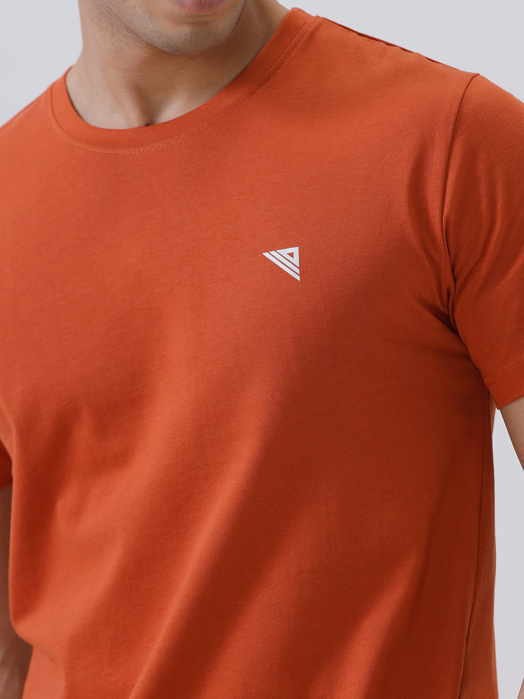 Men's 100% Cotton Crew Neck Tee Orange
