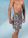 Men 100% Combed Cotton Brown Woven Printed Boxer Long Shorts WB53
