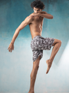 Men 100% Combed Cotton Brown Woven Printed Boxer Long Shorts WB53