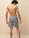 Men 100% Combed Cotton Brown Woven Printed Boxer Long Shorts WB53