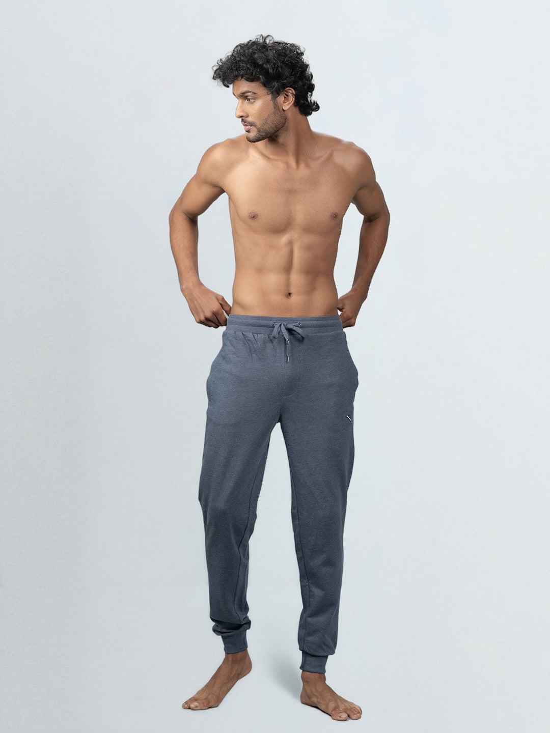 Men's Combed Cotton Regular fit Jogger Blue Melange