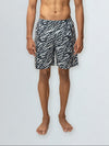 Men's 100% Cotton Printed Long Boxer Shorts Navy