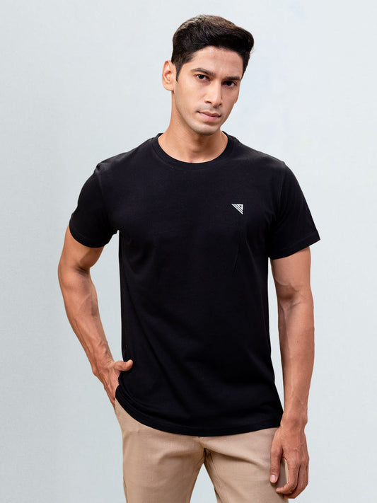 Men's 100% Cotton Crew Neck Jet Black