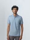 Men's Cotton Rich Pique Polo Denim Blue