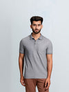 Men's Cotton Rich Pique Polo Heather Grey