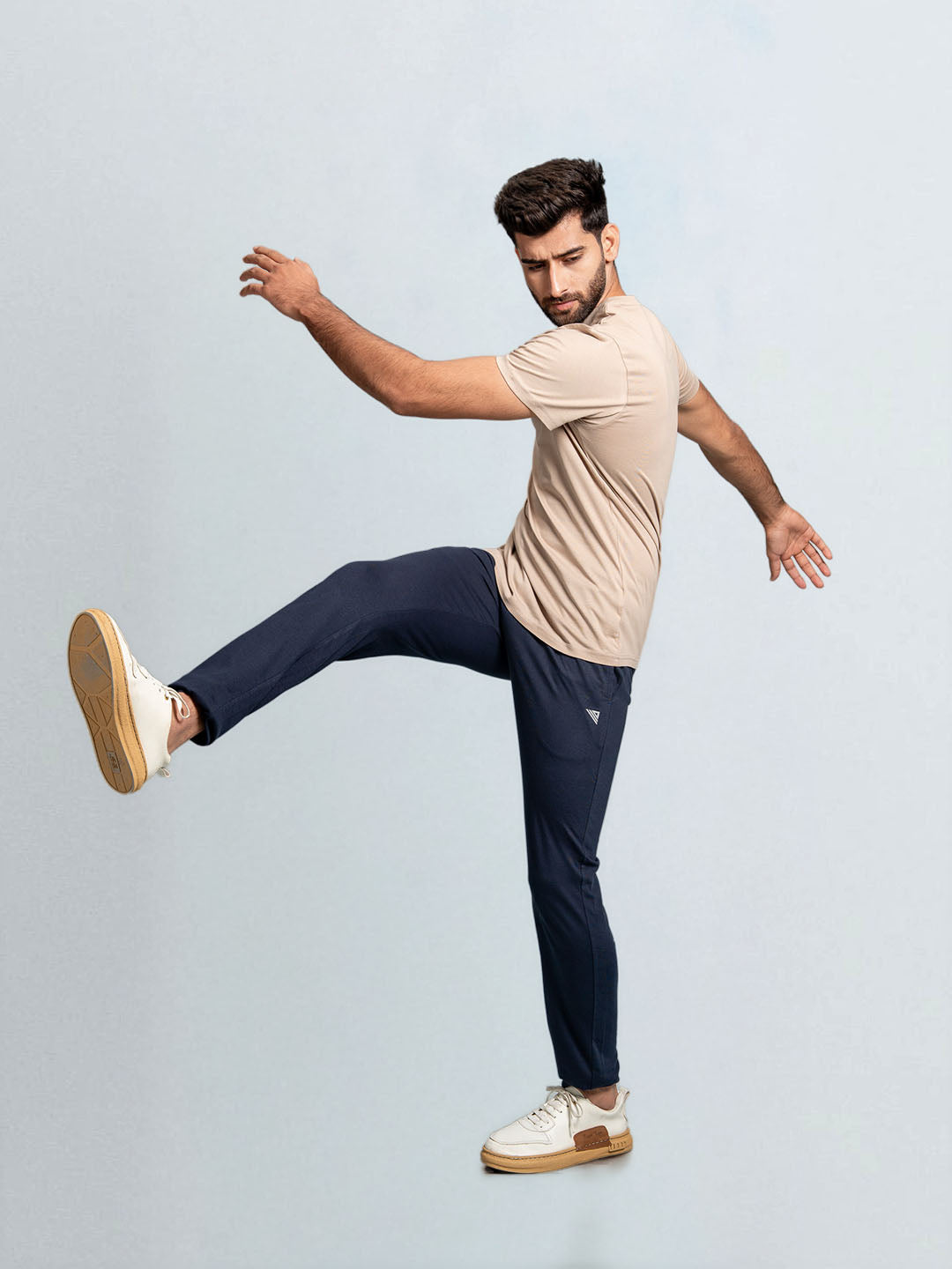 Men's 100% Cotton Crew Neck Royal Beige