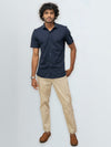 Men's Cotton Rich Knit Shirt Navy