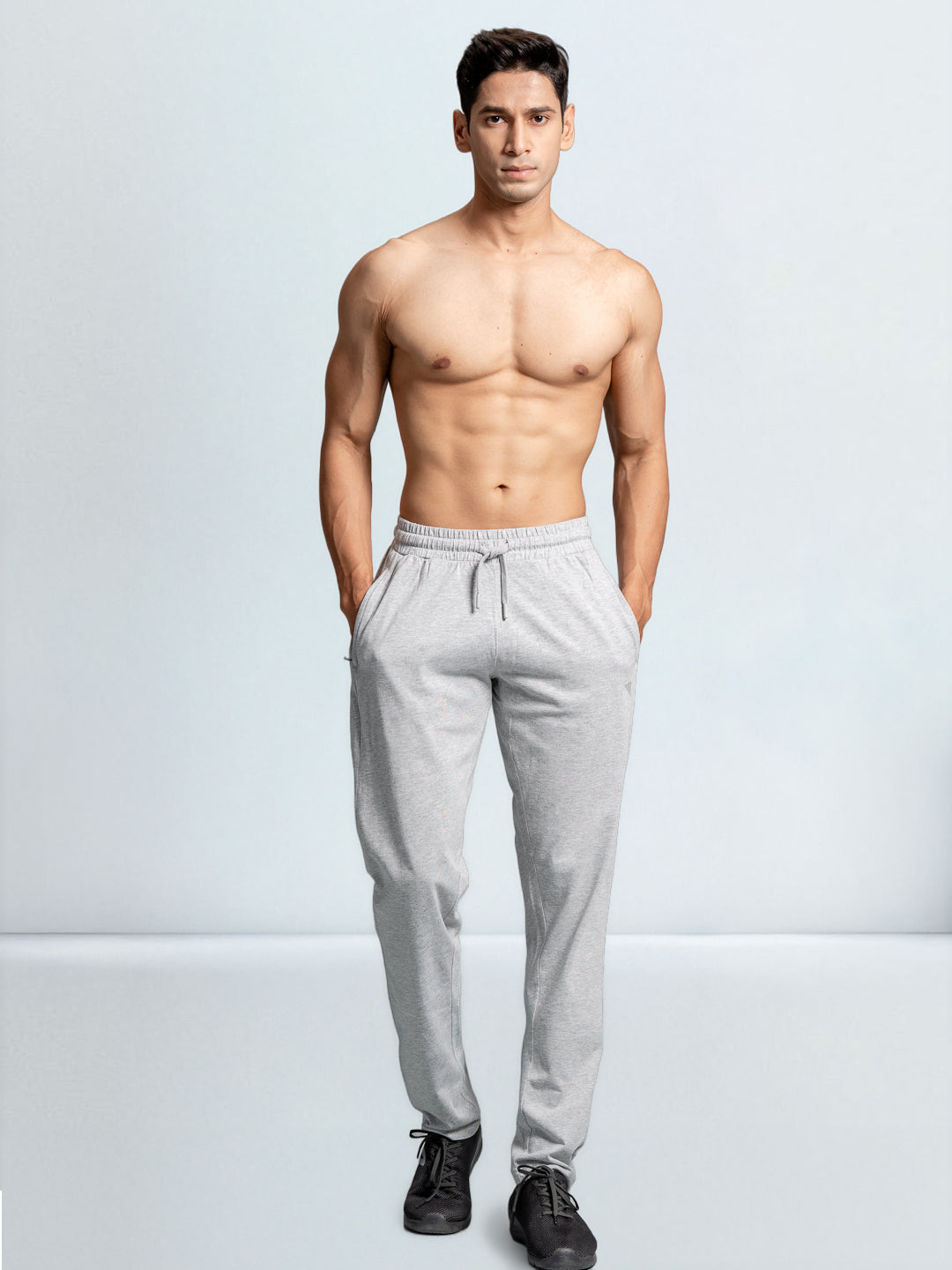 Men's Cotton Rich Slim Fit Track Grey Melange