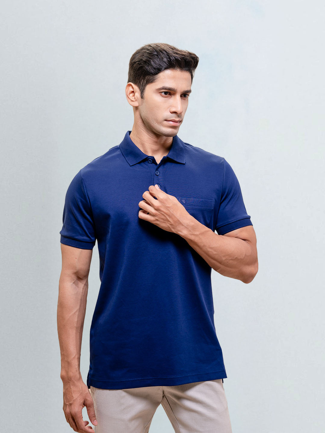 Men's Extra Long Staple Cotton Polo Marine Royal